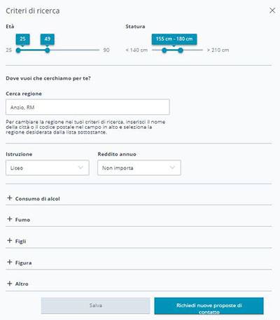 Filtra i profili su Amore30 per età, posizione, interessi e compatibilità psicologica. Trova subito persone affini e inizia a connetterti con chi condivide i tuoi valori.